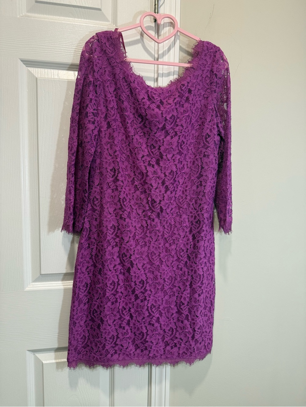 DVF Diane von Furstenberg Zarita Lace Dress Soft Iris Purple Pink Size 12